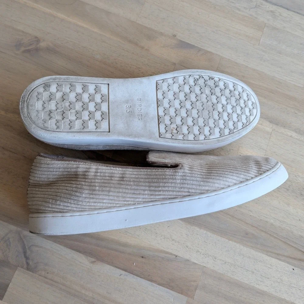 Birdies Swift Slip On Sneakers‎ Tan Corduroy Loafers Flats Womens 8.5